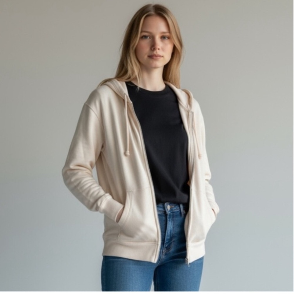 Hollister Cotton Blend Oversized Zip Up Hoodie